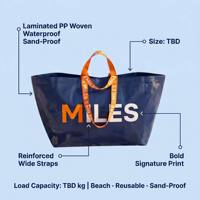 Sacs fourre-tout réutilisables en polypropylène grand format Miles, écologiques, imperméables, sacs de courses en PP tissé recyclables, sacs en PP tissé laminé