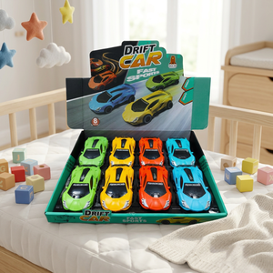 JR MS INDUSTRIES Voiture de drift colorée en alliage, modèle de course à inertie, véhicule sportif acrobatique pour enfants de 5 à 7 ans, contrôle par friction - Product Image 1