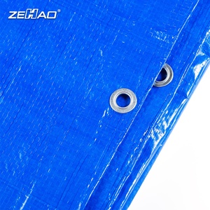 Bâche en polyéthylène légère et imperméable, bâche PE de couleur bleue avec œillets - Product Image 5