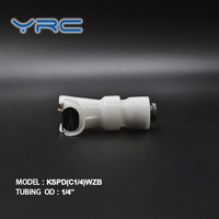 Raccord rapide en plastique lisse YRC Fast Connect 1/4" OD avec pression de 100 psi pour des solutions de plomberie efficaces