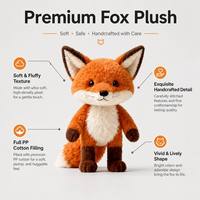 Peluche Renard Personnalisée en Gros, Jouet en Peluche sur Mesure, Personnalisable, Fabrication sur Commande, Jouet Doux, Personnage en Peluche, Cadeau de Marque OEM