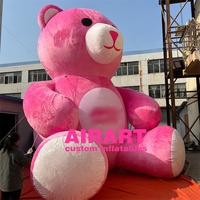 Usine de gonflables Airart, ours en peluche rose gonflable personnalisé OEM