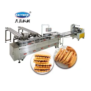 Linha de produção automática de biscoitos sanduíche máquina de biscoitos sanduíche creme
