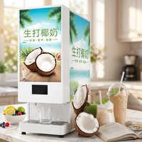 Distributeur de lait de coco industriel avec autocollant publicitaire personnalisé, double tête, distributeur de boissons commercial, équipement de restauration