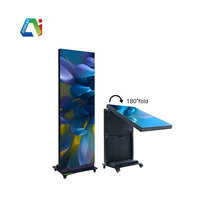 Écran d'affichage numérique LED HD pliable, mobile, intelligent, Wi-Fi 4G USB, pour publicité intérieure, type totem miroir, pour événements