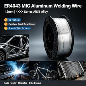 Filo per Saldatura in Alluminio ER4043 1.2mm, Eccezionale Resistenza alle Crepe e Liscia Processabilità, Bobina di Filo Solido AlSi5 - Product Image 1