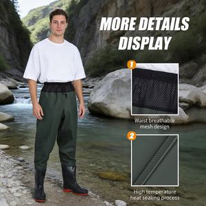 Waders Taille en PVC Vert Unisexes pour Hommes, Meilleures Bottes-Cuissardes Étanche pour <span class=keywords><strong>Pêche</strong></span>, Vente Directe Usine - Product Image 6