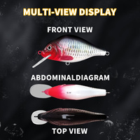 ODM/OEM Leurre de simulation 80mm 25.5g, leurre dur flottant avec petite ailette, Minnow Crank, Swimbait à billes d'acier