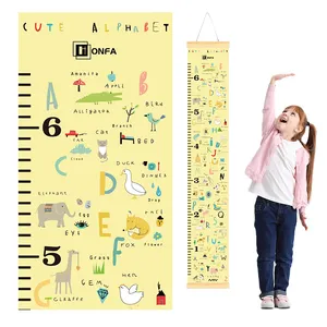 Honfa Animal Height Growth Chart Hanging Nursery Wall Decor Education Learning Birthday Christmas Gift For Boys And Girls