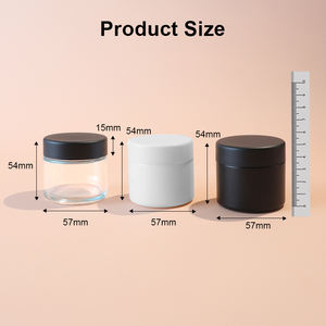 Pot en verre transparent rond de 2 oz avec impression de logo personnalisée et couvercle en plastique résistant aux enfants - Product Image 3