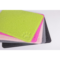Tapis de litière pour chat en PVC rectangulaire de style dessin animé, antidérapant, à motif uni, tapis et coussinets pour animaux de compagnie