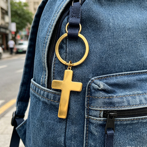 Nuevos y populares llaveros de acero inoxidable con temática religiosa, al por mayor, con diseño de cruz, colgante decorativo para bolso, personalizados - Product Image 2