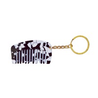 Vente en gros d'usine, modèles variés, logo personnalisé, mini peigne porte-clés portable en acétate pour cheveux