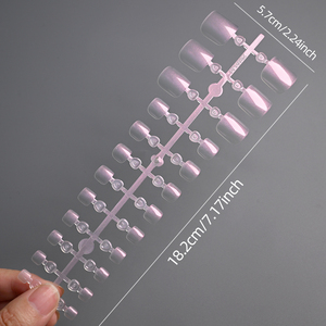 120 <span class=keywords><strong>Uñas</strong></span> Postizas de Color Rosa Perlado, Brillantes, con Efecto Ojo de Gato, <span class=keywords><strong>Uñas</strong></span> Postizas Desmontables y Elegantes - Product Image 5