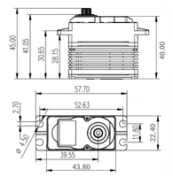 Servomoteur MY Servo MD980TW 7.4V 44kg à couple élevé, moteur sans noyau, engrenages métalliques, servomoteurs résistants aux chocs pour véhicules aériens sans pilote et jouets