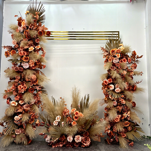 SMOOTH Hot Selling Wedding Party Aisle Decoration <b>Artificial</b> Pampas Flower Arch - Product Image 1