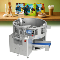 Machine d'emballage automatique pour aliments pour animaux de compagnie GDS210B-10 avec peseuse multi-têtes pour granulés, scellage automatique et fond plat, largeur de film maximale 210 mm
