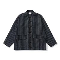 Veste en jean unisexe style chinois rétro tendance, nouvelle collection Printemps 2026, avec boutons grenouille, de Future 2026