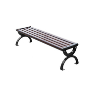 Banc de parc, chaise d'extérieur, chaise de jardin, chaise de loisirs, bois massif anticorrosion, bois plastique et fer forgé, chaise avec dossier