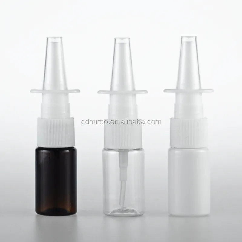 10ml 애완 동물 명확한 개인 배려, 비강 펌프를 가진 다채로운 플라스틱 안개 살포 병을 위한 플라스틱 비강 살포 펌프 병