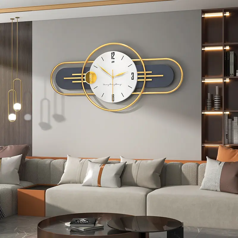 NISEVEN-Reloj de pared moderno de gran tamaño, silencioso, sin tictac, fácil de leer, reloj de pared de Metal, número 3D, reloj decorativo