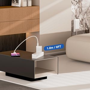 Regleta de enchufes plana ultrafina con 3 tomas y cable de extensión para pared, tipo EE. UU. - Product Image 3