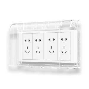 Waterproof <b>Socket</b> Cover Rectangle Pc Material Splash Protection Kitchen <b>Bathroom</b> Wall Mount Minimalist Design - Product Image 1