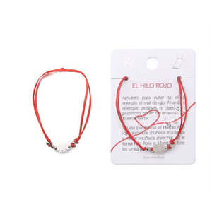 Cavigliera in acciaio inossidabile con filo rosso, amuleto per fortuna e protezione, gioielli di moda da donna - Product Image 1