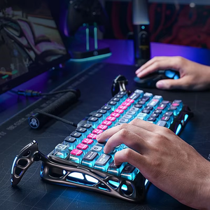 GravaStar Mercury V75 Pro HE <b>Keyboard</b> - 75% Layout Gaming <b>Keyboard</b> 8000Hz Polling Dual Zone RGB Half Aluminum Frame Cyberpunk - Product Image 4