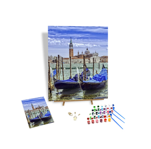 Pintura al óleo por números barco playa casa pared arte imagen paisaje <span class=keywords><strong>para</strong></span> <span class=keywords><strong>sala</strong></span> de estar - Product Image 1