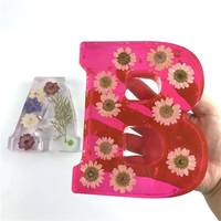 Fleurs séchées personnalisées résine lettre époxy artisanat lumières de couleur chaude décor à la maison