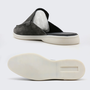 حذاء لانسي رجالي صيفي مفتوح من الخلف سهل الارتداء من الشامواه المسامي مع مقدمة مغلقة - Product Image 4