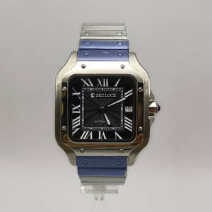 Montre mécanique automatique de luxe pour homme, cadran carré, acier inoxydable, verre saphir, aiguilles de haute qualité, 38 mm - Product Image 1