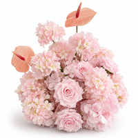 Rose artificielle réaliste en tissu de soie rose, faite à la main, moderne, pour centre de table de mariage, remise de diplôme, Noël, Nouvel An chinois