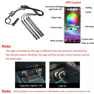 Luz LED RGB para <span class=keywords><strong>Debajo</strong></span> <span class=keywords><strong>del</strong></span> Asiento <span class=keywords><strong>del</strong></span> Coche, Lámpara de Ambiente Interior con 48 LED y Aplicación para Tira de <span class=keywords><strong>Luces</strong></span> Decorativas Interiores - Product Image 5