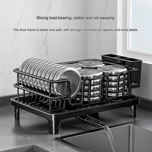 Estantes para platos colgantes de pared de oro naranja de doble capa para cocina, estante para platos independiente ajustable deslizante - Product Image 6