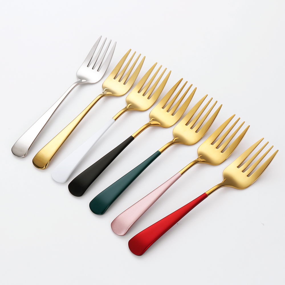 Многоцветный Изысканный высококачественный набор вилок для ужина и чая 18/8 Десертные Вилки из нержавеющей стали