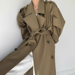 Cappotto Trench Doppiopetto di Media Lunghezza Personalizzato Jancoco, Elegante <span class=keywords><strong>Soprabito</strong></span> con Cintura per <span class=keywords><strong>Donna</strong></span>, <span class=keywords><strong>Primavera</strong></span>-Autunno - Product Image 3