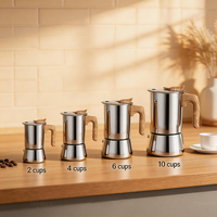Cafetière italienne Tenrey 2/4/6/10 tasses cuisinière Moka Pot en acier inoxydable café Moka Pot expresso