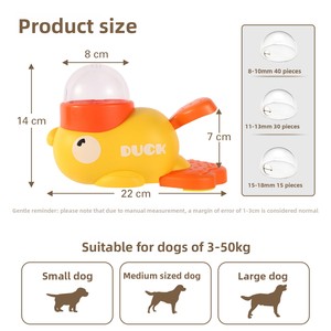 Gelber Enten-Futterspender mit Drück-und-Dreh-Mechanismus aus PP-Material, Auslaufsicheres Design, Interaktives Haustier-Spielzeug für Katzen, Hunde und Kätzchen - Product Image 2