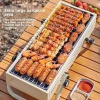 Grille de barbecue pliable portable pour usage extérieur et domestique Happy Flavor en acier inoxydable 304