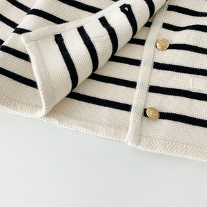 GX21143 Nouveau cardigan en tricot rayé à manches longues pour <span class=keywords><strong>femme</strong></span>, décontracté, printemps, automne, hiver, boutonné, à simple boutonnage, pulls pour femmes - Product Image 5