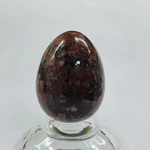 Natural tumbling polished red marble egg gemstones are used for decoration