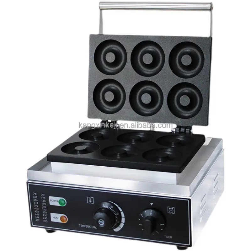 Tự động không dính miễn phí điện mini dễ dàng Vòng lỗ hình dạng Donut Donut Waffle maker 10 phút hẹn giờ 4 trong 1 máy