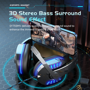 Sy755mv RGB Chiếu Sáng Hơn Tai Tai Tai Nghe Trò Chơi Tai Nghe Bán Buôn Với Mic Điều Khiển Chơi Game Headphone Cho PS5 Máy Tính Xách Tay PC <span class=keywords><strong>PS4</strong></span> Xbox - Product Image 4