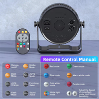 Projecteur de scène PAR LED RGBW 4-en-1 60W à 9 LED DMX512/activation sonore avec télécommande IP33 pour KTV, théâtre, auditorium, scène, bar