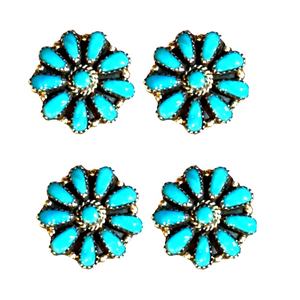 La señorita <span class=keywords><strong>Daisy</strong></span> flor turquesa Natural de plata esterlina, anillo de plata, anillo de la joyería - Product Image 4