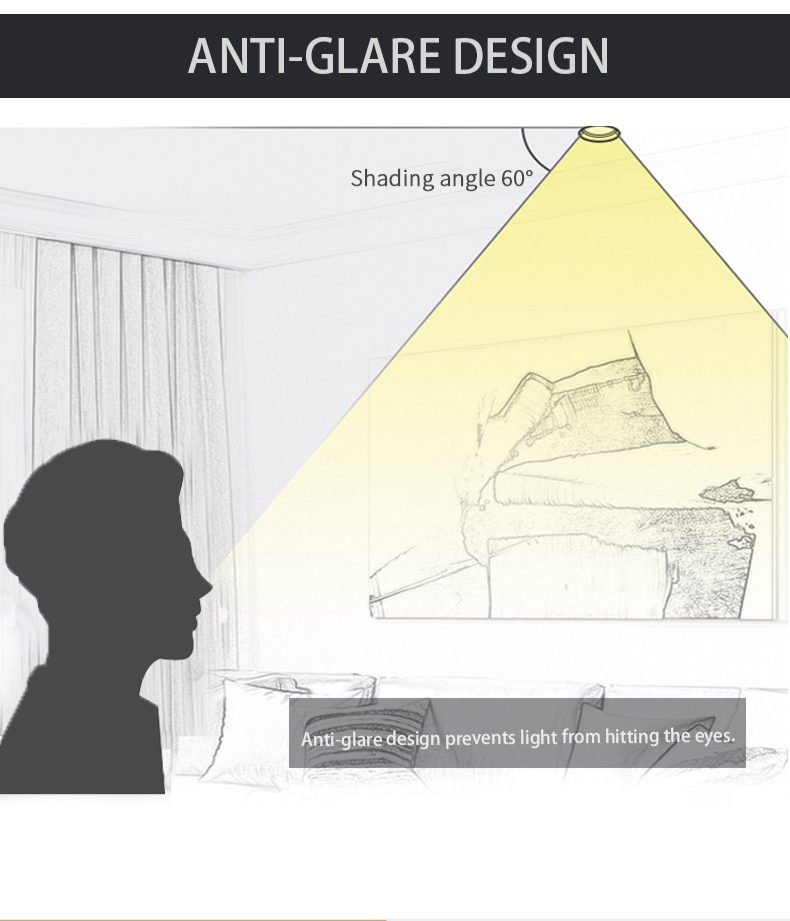 Trimless Downlight Recessed IP20 Anti Glare Round