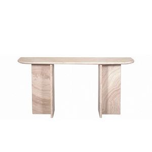 Table console en pierre pour couloir, entrée, coin, centre, table console moderne de luxe en marbre travertin - Product Image 4