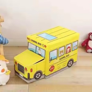 Taburete de almacenamiento <span class=keywords><strong>plegable</strong></span> contemporáneo para niños, Banco de cuero de PVC impermeable moderno para el hogar, apartamento, <span class=keywords><strong>cocina</strong></span>, uso en el parque - Product Image 4